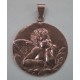 Medalla relieve ángel, envejecida (grande)